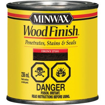 Minwax 271814444 Wood Stain, Ebony, Liquid, 236 mL, Can