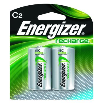 Energizer NH35BP-2 Battery, 1.2 V Battery, 2500 mAh, C Battery, Nickel-Metal Hydride, Rechargeable