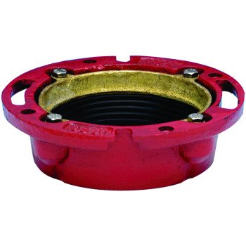 Oatey 42255 Closet Flange, 4 in Connection, Iron, Red