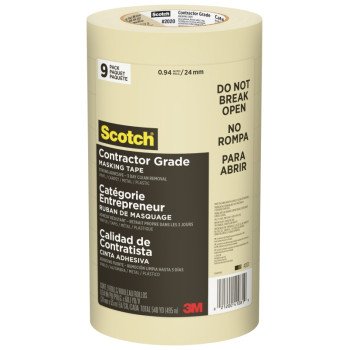 Scotch 2020-24A-CP Masking Tape, 60 yd L, 0.94 in W, Crepe Paper Backing, Beige