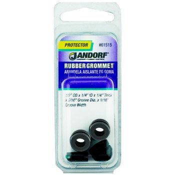 Jandorf 61515 Grommet, Rubber, Black, 1/4 in Thick Panel