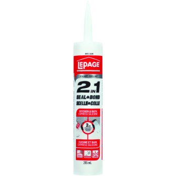 LePage SEAL & BOND 1380424 Kitchen and Bath Sealant, White, 40 to 120 deg F, 295 mL Cartridge