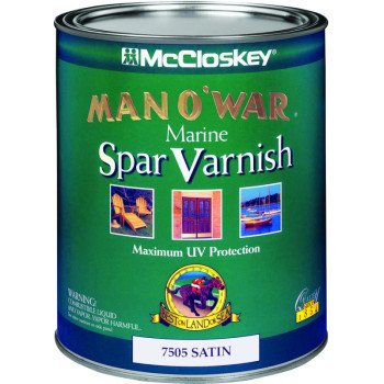 McCloskey Man O' War 080.0007505.005 Marine Spar Varnish, Satin, Clear, Liquid, 1 qt, Can