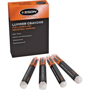 Keson LCWHITE Hard Lumber Crayon, White, 0.318 in Dia, 5 in L