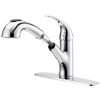 Boston Harbor FP4A4079CP Kitchen Faucet, 1.8 gpm, 1-Faucet Handle, 1, 3-Faucet Hole, Metal/Plastic, Chrome Plated