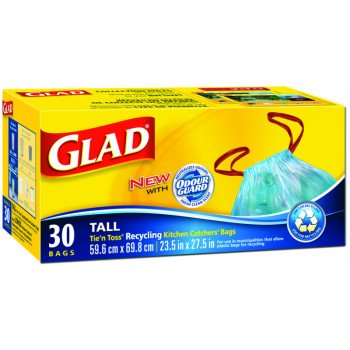 Glad 30302 Recycling Trash Bag, 99 lb, Blue