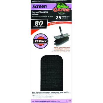 Gator 3304 Sandscreen, 11 in L, 4-3/8 in W, 80 Grit, Gator, Silicon Carbide Abrasive