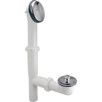 Keeney 62AW Bath Drain Assembly, Plastic/Zinc, White, Chrome