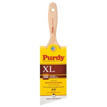 Purdy XL 144424430 Paint Brush, 3 in W, Angular Trim Brush, Nylon/Polyester Bristle, Beavertail Handle