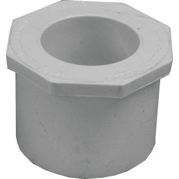 IPEX 035666 Reducer Bushing, 2-1/2 x 1-1/2 in, Spigot x Socket, PVC, White, SCH 40 Schedule