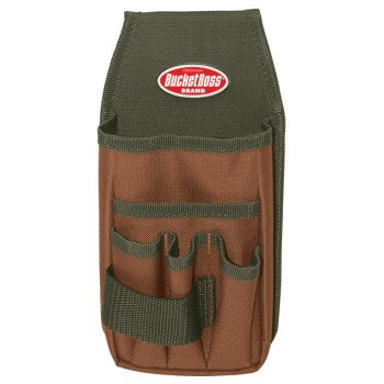 Bucket Boss 54170 Utility Pouch, 5-Pocket, Poly Ripstop Fabric, Brown/Green, 5 in W, 9 in H, 2 in D