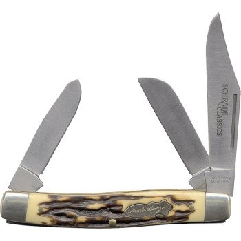 Uncle Henry 885UH Folding Pocket Knife, 3 in L Blade, 7Cr17 High Carbon Stainless Steel Blade, 3-Blade