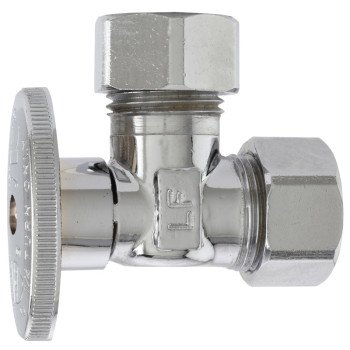 Plumb Pak PP67PCLF Shut-Off Valve, 5/8 x 7/16 in Connection, Compression, Brass Body