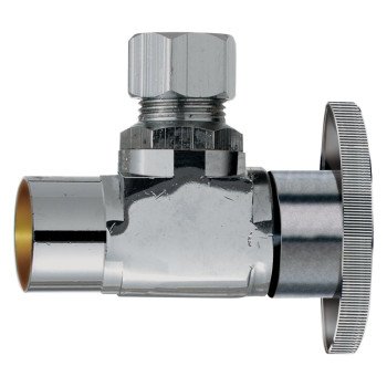 Plumb Pak PPC60PCLF Angle Stop Valve, 1/2 x 3/8 in, Compression x Sweat, Chrome