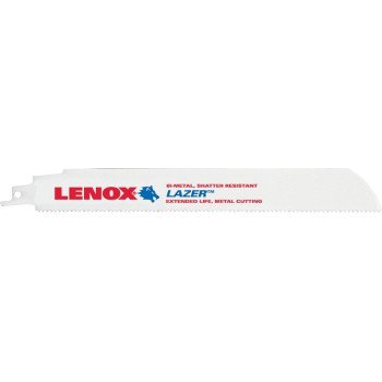 Lenox LAZER 24905T9110R Reciprocating Saw Blade, 1 in W, 9 in L, 10 TPI, HSS Cutting Edge