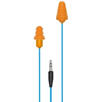 Plugfones Guardian PG-UO Earphones, 23/26 dB SPL, Light Blue/Orange