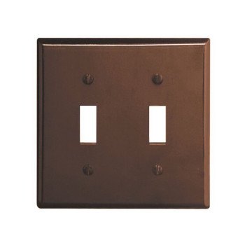 Leviton 001-85009-000 Wallplate, 4-1/2 in L, 2-3/4 in W, 2 -Gang, Thermoset, Brown, Smooth