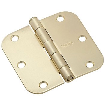 National Hardware N830-224 Door Hinge, Steel, Satin Brass, Non-Rising, Removable Pin, Full-Mortise Mounting, 50 lb