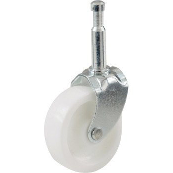 Shepherd Hardware 9040 Swivel Caster, 2 in Dia Wheel, Plastic Wheel, White, 60 lb