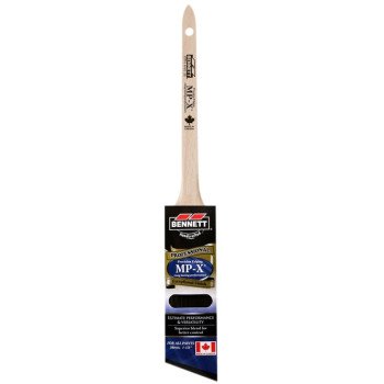 Bennett RTPN ANG 38 Paint Brush, 1-1/2 in W, Nylon/Polyester Bristle, Angular Tapered Handle