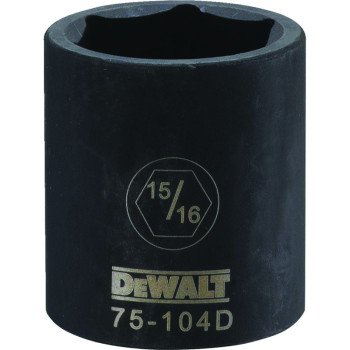 DeWALT DWMT75104OSP Deep Impact Socket, 15/16 in Socket, 1/2 in Drive, 6-Point, Steel, Black Oxide
