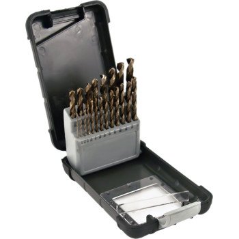 Vulcan 203380OR Metal Index Drill Bit Set, 21-Piece, M35 Steel with 5% Cobalt, Coffee