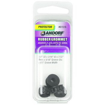 Jandorf 61516 Grommet, Rubber, Black, 7/32 in Thick Panel