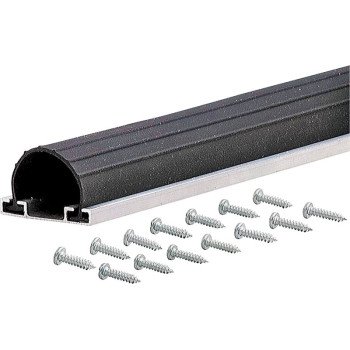 M-D 87668 Garage Door Weatherstrip, 1-5/8 in W, 2-3/4 in Thick, 18 ft L, Aluminum, Black