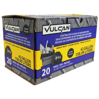 Vulcan FG-03812-07 Contractor Bag, 42 gal, Black