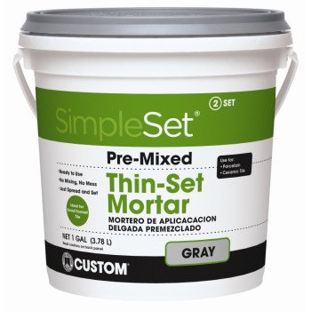 Custom CTTSG1-2 Thin-Set Mortar, Gray, Paste, 1 gal, Pail