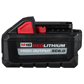 Milwaukee M18 REDLITHIUM 48-11-1865 Rechargeable Battery Pack, 18 V Battery, 6 Ah, 1 hr Charging