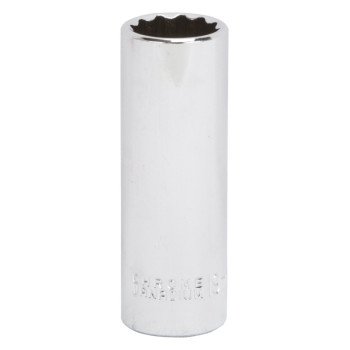 Vulcan MT6528980 Drive Socket, 19 mm Socket, 1/2 in Drive, 12-Point, Chrome Vanadium Steel, Chrome