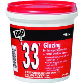 DAP 71112 Glazing Compound, Paste, White, 946 mL Tube