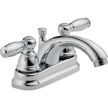 DELTA Peerless Claymore Series P299675LF Bathroom Faucet, 1.2 gpm, 2-Faucet Handle, Brass, Chrome Plated, Lever Handle