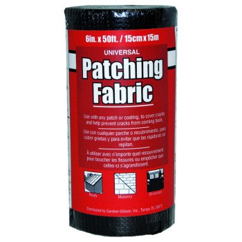 Gardner 4502-GA Patching Fabric, 50 ft L, 6 in W, Fiberglass, Black