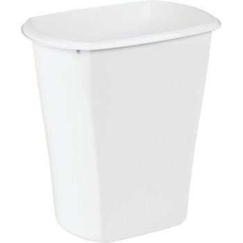 Sterilite 10528006 Waste Basket, 5.5 gal Capacity, White, 15-7/8 in H