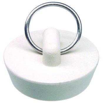 Danco 80225 Drain Stopper, Rubber, White, For: 1-1/4 in Drain Systems, Universal Sink