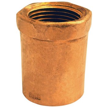 Elkhart Products 103R Series 30136 Reducing Pipe Adapter, 1/2 x 3/8 in, Sweat x FNPT, Copper