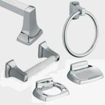 Moen Donner Series 2860 Towel Ring, 6-1/4 in Dia Ring, 22 lb, Aluminum/Zinc, Chrome, Screw Mounting