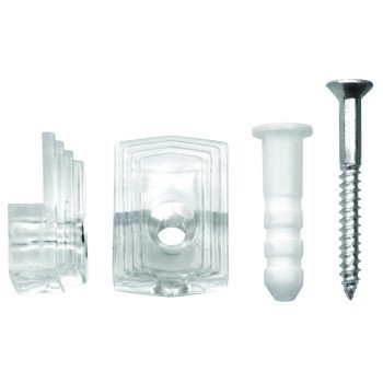 OOK 50224 Mirror Clip Set, 20 lb, Plastic, Clear, Wall Mounting, 10/PK