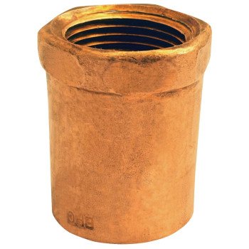 Elkhart Products 103R Series 30134 Reducing Pipe Adapter, 1/2 x 3/4 in, Sweat x FNPT, Copper