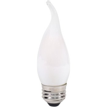 Sylvania 40783 Natural LED Bulb, Decorative, B10 Bent Tip Lamp, 60 W Equivalent, E26 Lamp Base, Dimmable, Frosted