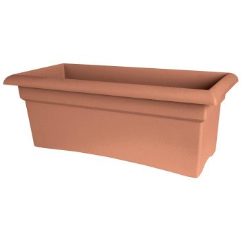 Bloem 57026C Deck Box, 11.7 in H, 26 in W, 9.8 in D, Square, Plastic, Terracotta