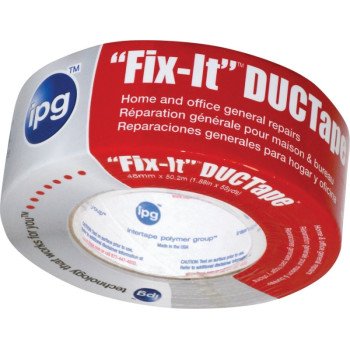 IPG 6945 Duct Tape, 45 yd L, 1.88 in W, Poly-Coated Cloth Backing, Silver