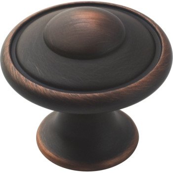 Amerock TEN53002ORB Cabinet Knob, 1-1/16 in Projection, Zinc, Oil-Rubbed Bronze