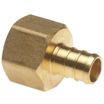 Apollo APXFA1234 Hose Pipe Adapter, 1/2 x 3/4 in, PEX x FPT, Brass, 200 psi Pressure