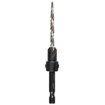 Milwaukee 48-13-5001 Countersink with Drill Bit, 11/64 in Dia Cutter, 1/4 in Dia Shank, 4.09 in OAL, Hex Shank, HSS