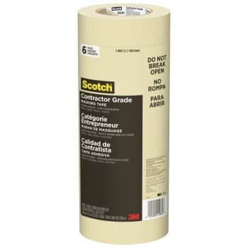 Scotch 2020-48A-CP Masking Tape, 60 yd L, 1.88 in W, Crepe Paper Backing, Beige