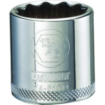 DEWALT DWMT74517OSP Hand Socket, 13/16 in Socket, 3/8 in Drive, 12-Point, Vanadium Steel, Polished Chrome