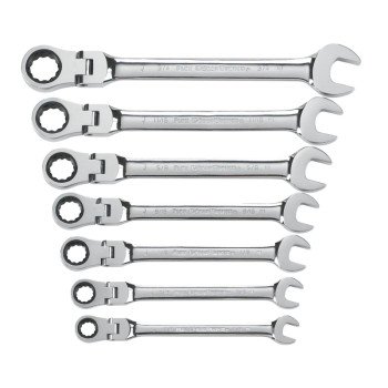 GearWrench 9700 Wrench Set, 7-Piece, Steel, Specifications: SAE Measurement